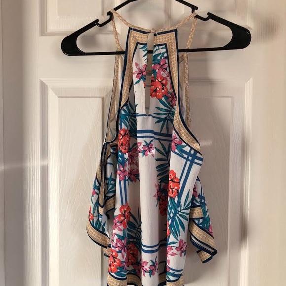 Flying tomatoes off the shoulder halter top - Picture 2 of 5